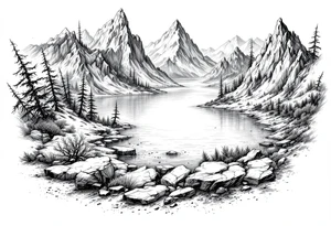 large lake tattoo idea