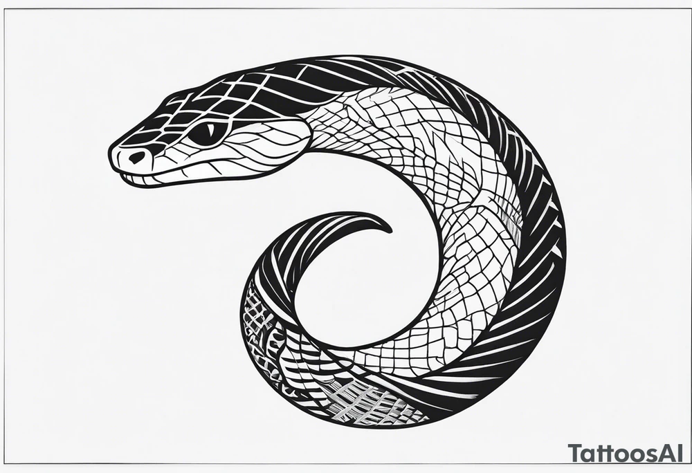 cut snake tattoo idea