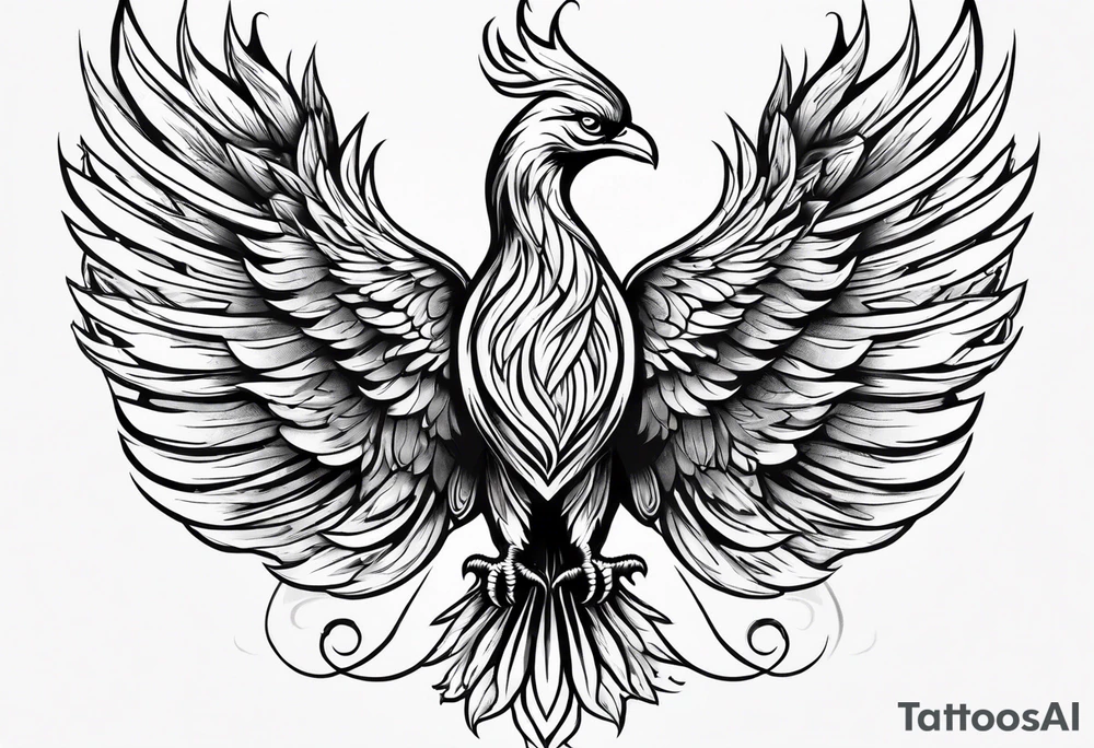Small phoenix rising up. For mom memory tattoo idea