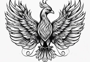Small phoenix rising up. For mom memory tattoo idea