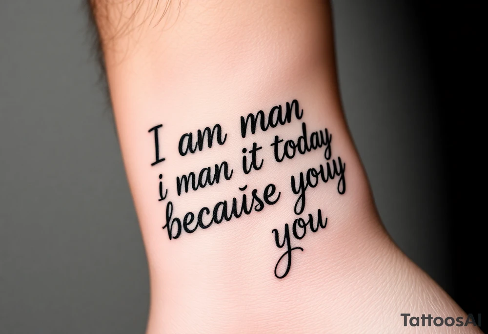 i am the man i am today because of you tattoo idea