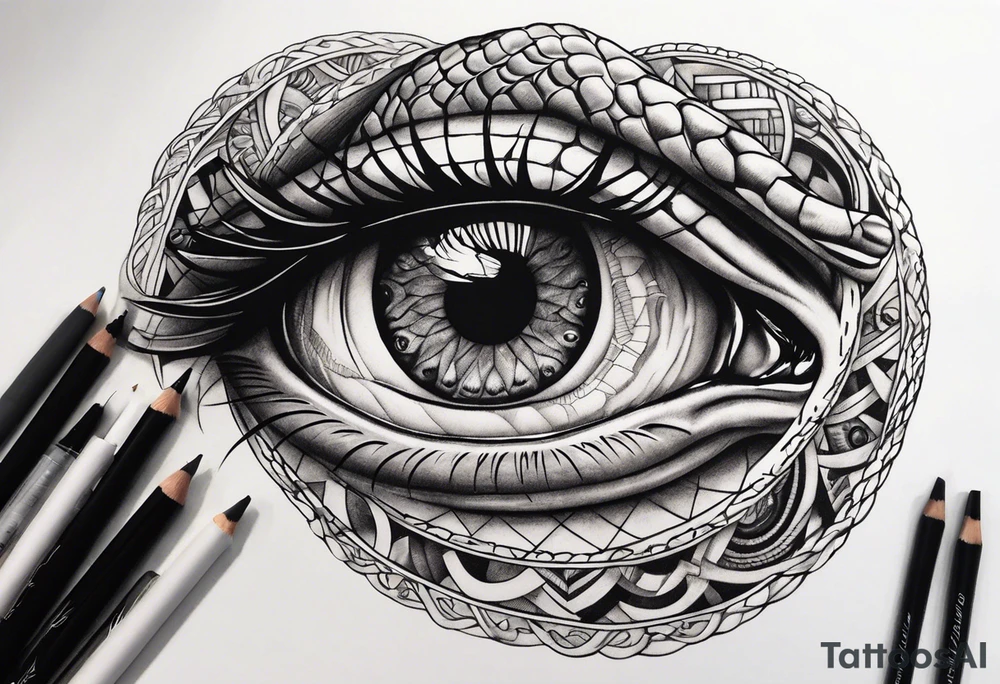 human eye wrapped around snake and pupil is a clock tattoo idea human eye wrapped around snake and pupil is a clock tattoo idea
