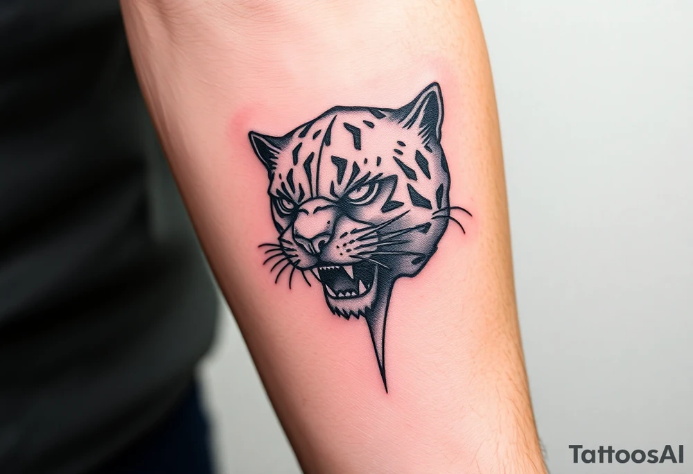 A Christian inspired tattoo with a black panther tattoo idea