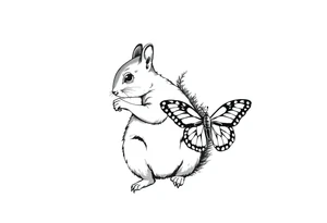 A Squirrel holding butterfly tattoo idea