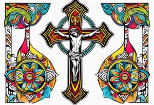 Tribal crucifix tattoo idea