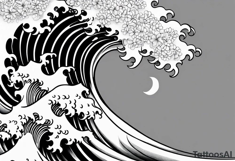waves and clouds tattoo idea