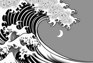 waves and clouds tattoo idea