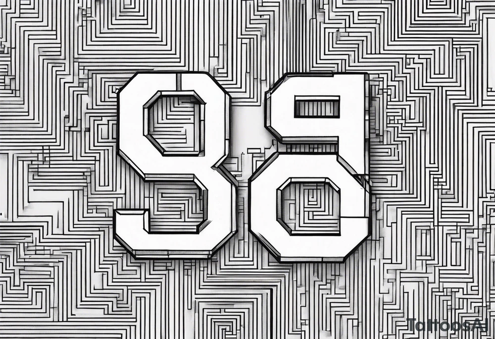 The numbers 856 in blocky numbers above my knee tattoo idea