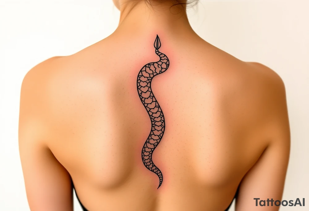 Snake  shedding skin Javanese 
Down spine tattoo idea
