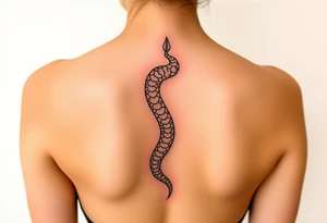 Snake  shedding skin Javanese 
Down spine tattoo idea