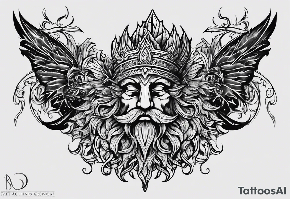 Greenman design on my arm. Relatively simple but Incorporating divine masculine, pagan, Pan, a phallus subtlety in the design as well. Brotherhood. tattoo idea