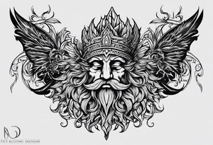 Greenman design on my arm. Relatively simple but Incorporating divine masculine, pagan, Pan, a phallus subtlety in the design as well. Brotherhood. tattoo idea