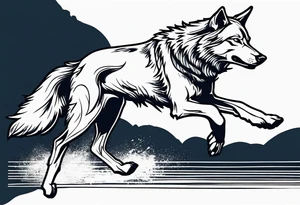 Wolf running tattoo idea