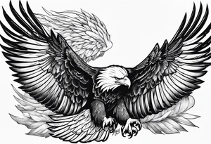 eagle in flight holding a Fasces tattoo idea