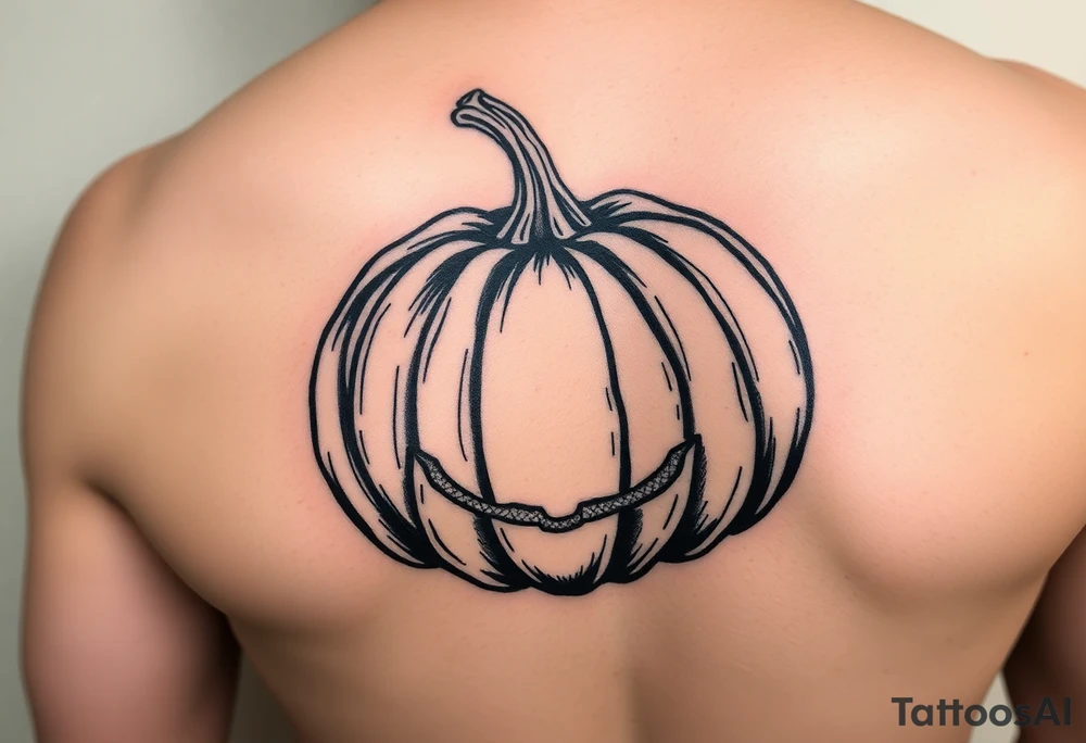 Spooky carved pumpkin tattoo idea