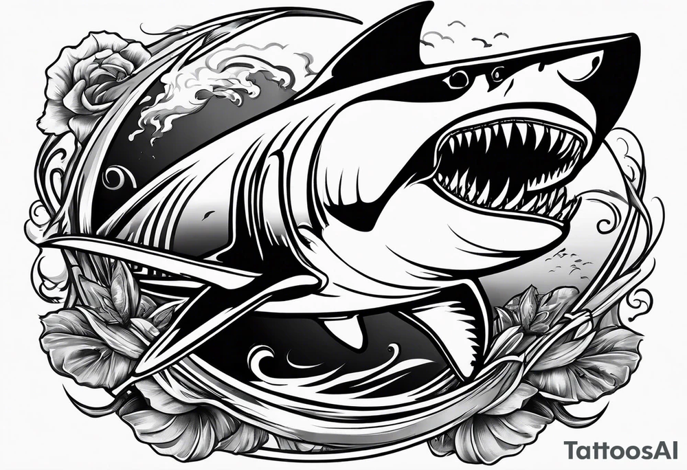 Shark grim reaper tattoo idea