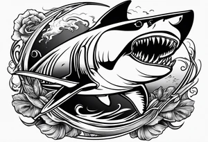 Shark grim reaper tattoo idea