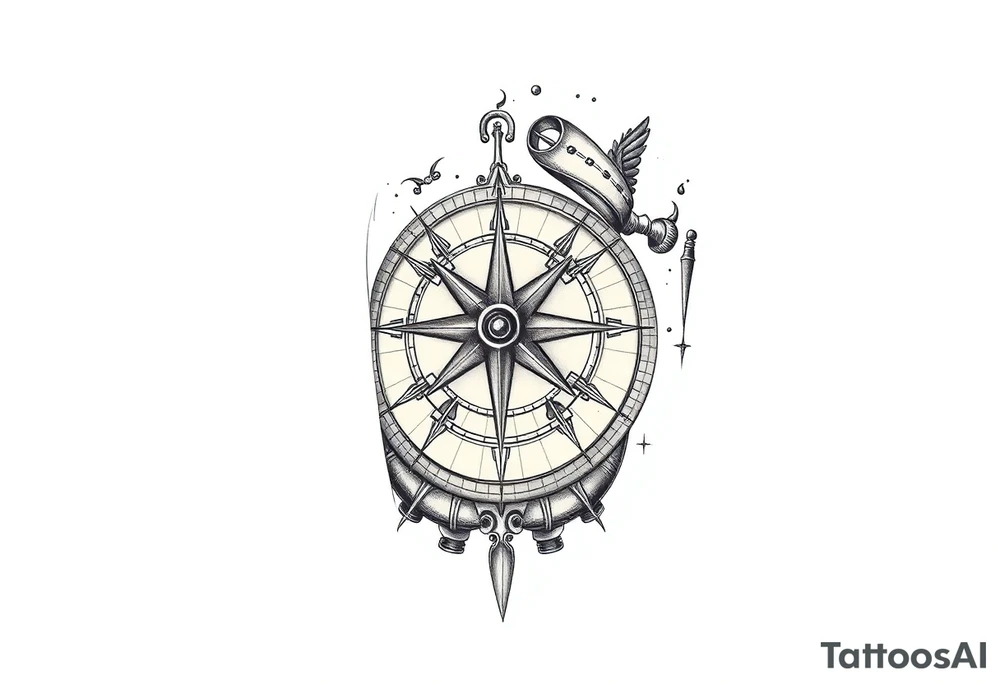 compass tattoo idea
