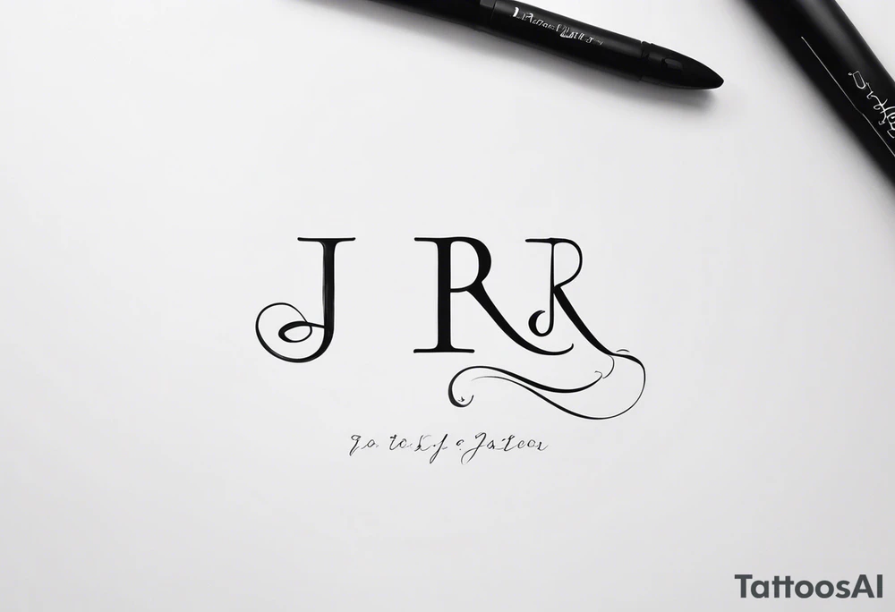 J and R initials cute and small and swirly lowercase tattoo idea