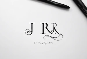 J and R initials cute and small and swirly lowercase tattoo idea