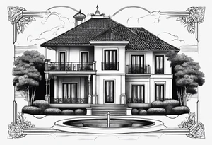 spain house tattoo idea