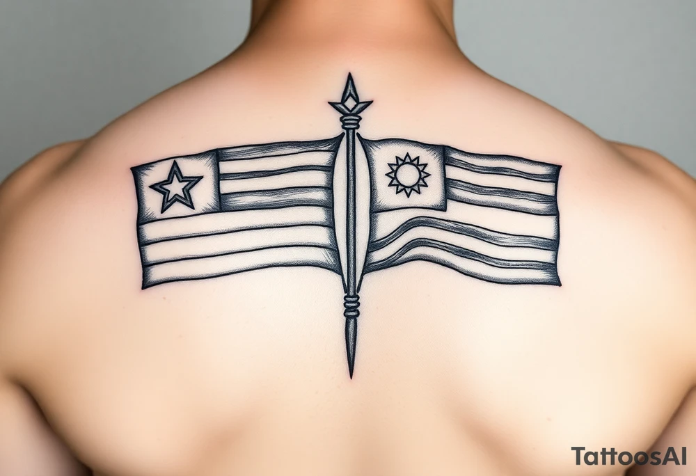 Palauan and Yao Micronesia fsm tribal flags put together tattoo idea