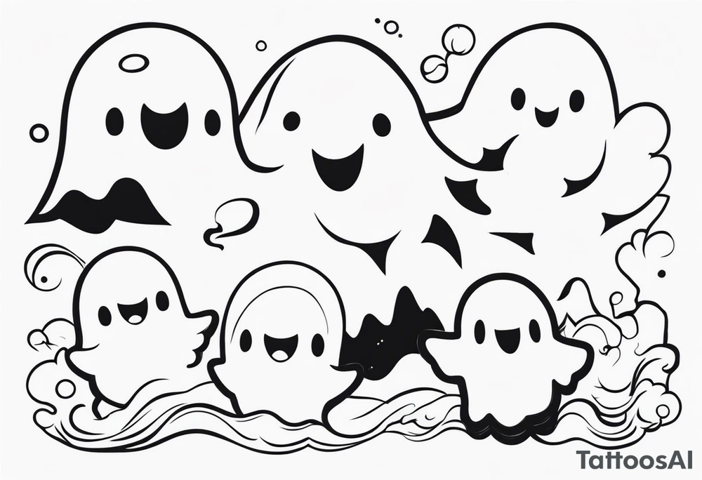 Cute Ghosts tattoo idea