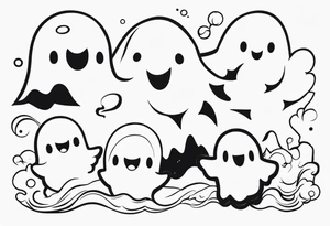 Cute Ghosts tattoo idea