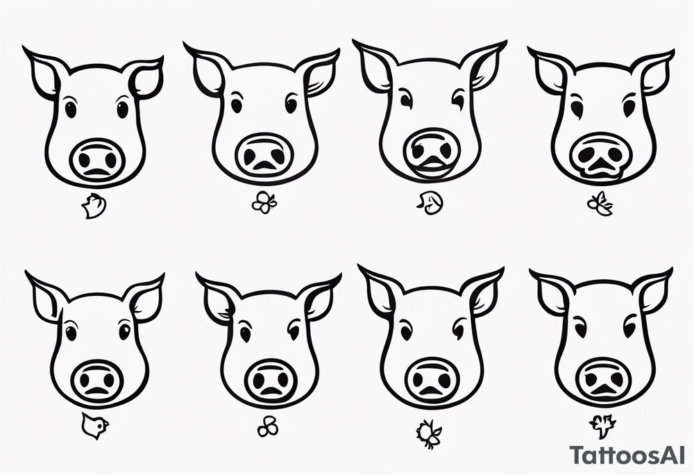 pig, cow, chicken and human footprints tattoo idea