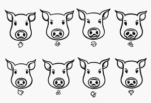 pig, cow, chicken and human footprints tattoo idea