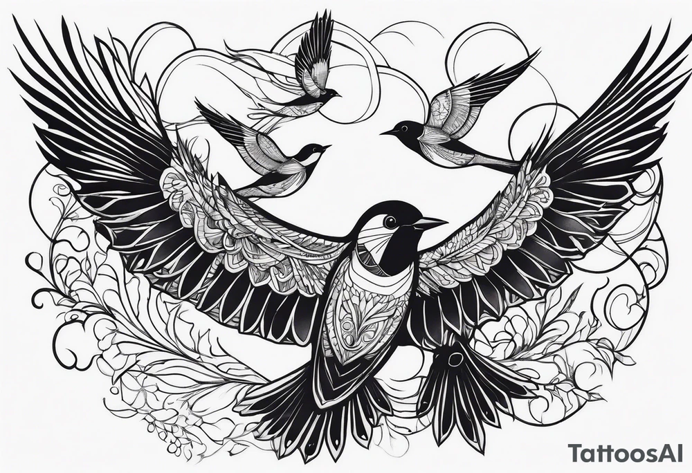 Birds in Flight tattoo idea
