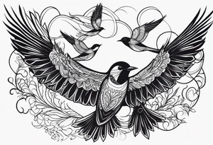 Birds in Flight tattoo idea