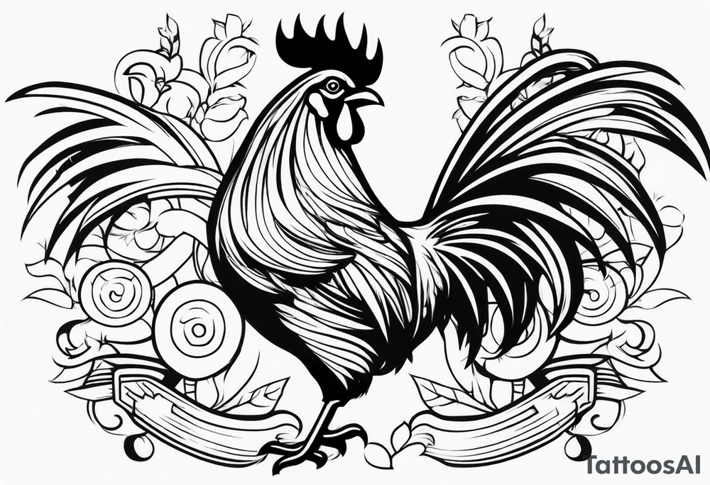 Rooster with gun tattoo idea