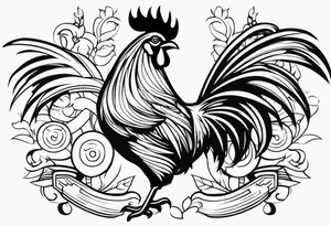 Rooster with gun tattoo idea