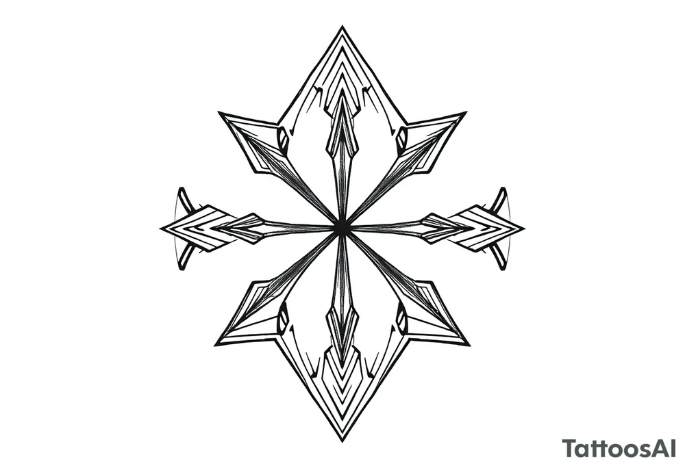 Five different path merge together in the center but should be very psychedelic and trippy tattoo idea