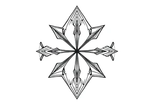 Five different path merge together in the center but should be very psychedelic and trippy tattoo idea