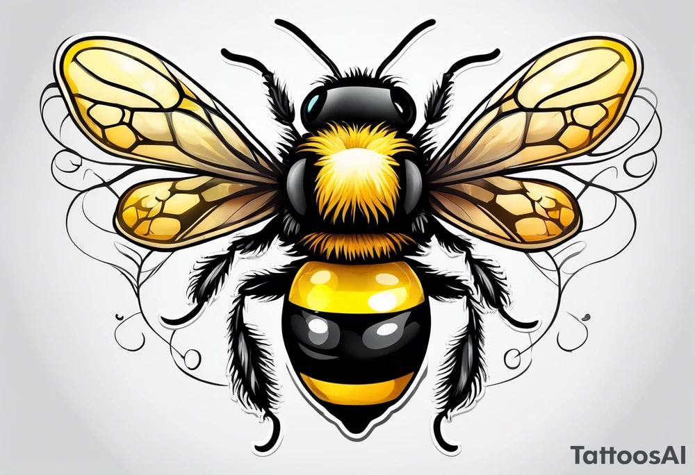 Cute bumble bee tattoo idea