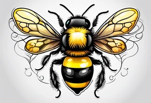 Cute bumble bee tattoo idea