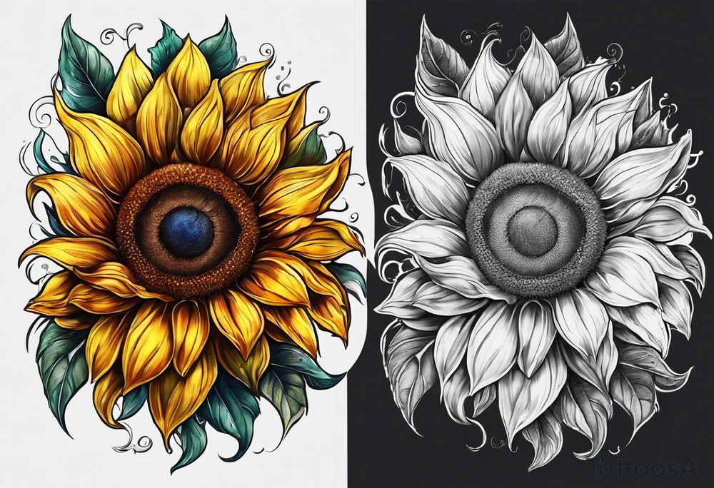a sunflower tattoo idea