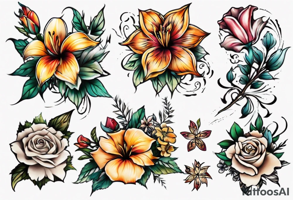 Easy flower tattoo idea