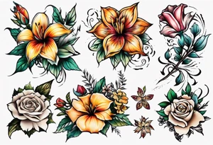 Easy flower tattoo idea