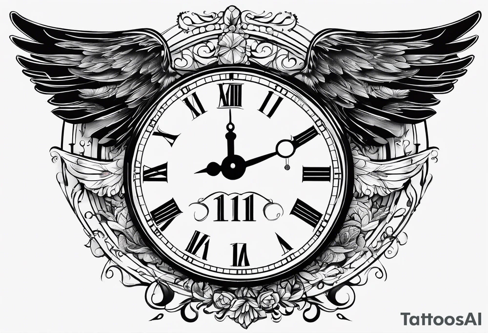 Minimalistic 11:11 angel number clock tattoo idea