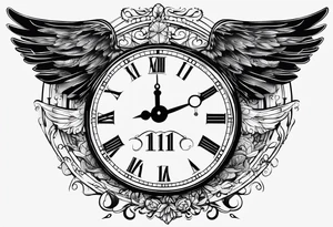 Minimalistic 11:11 angel number clock tattoo idea