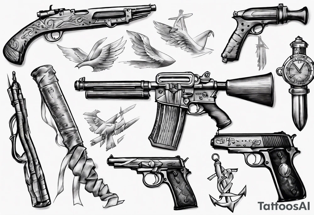 m1 grand ww2 weapon tattoo idea