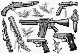 m1 grand ww2 weapon tattoo idea
