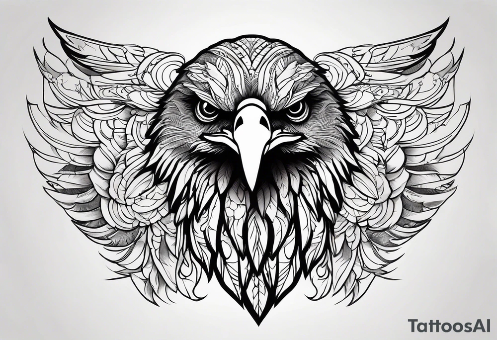 eagle face tattoo idea