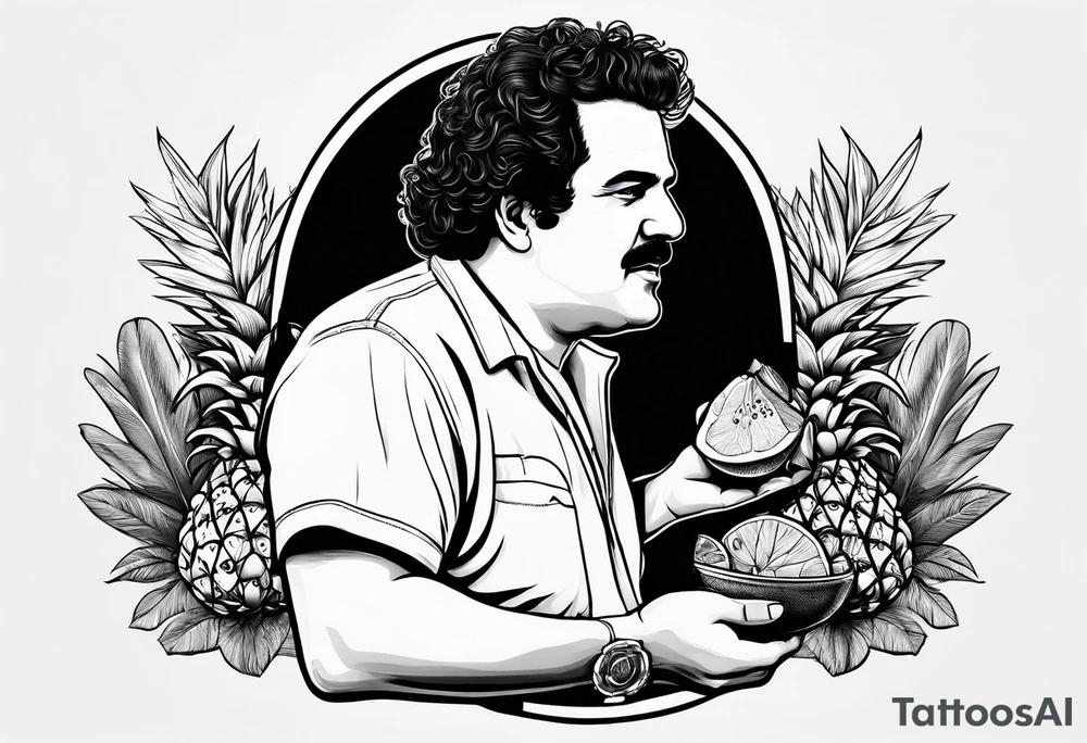 Pablo Escobar eating fruit tattoo idea