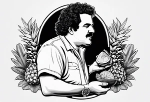 Pablo Escobar eating fruit tattoo idea