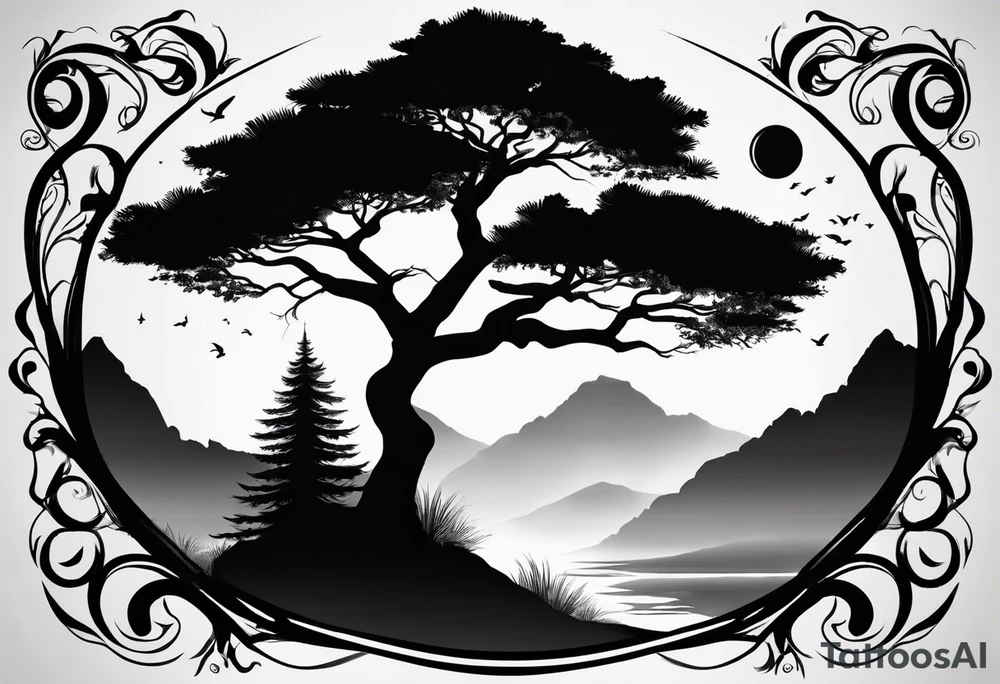 Tree silhouette tattoo idea