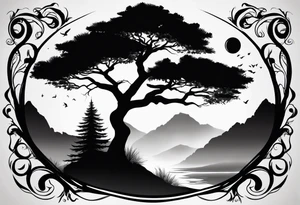 Tree silhouette tattoo idea